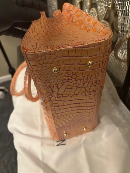 💕Brahmin Cami Apricot Rose Melbourne Leather Satchel